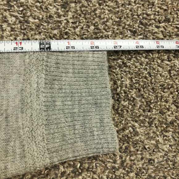 J Crew Sweater 1/4 Zip Merino Wool Gray Suede Elbow Patch Mens Large Slim Fit - Picture 9 of 11